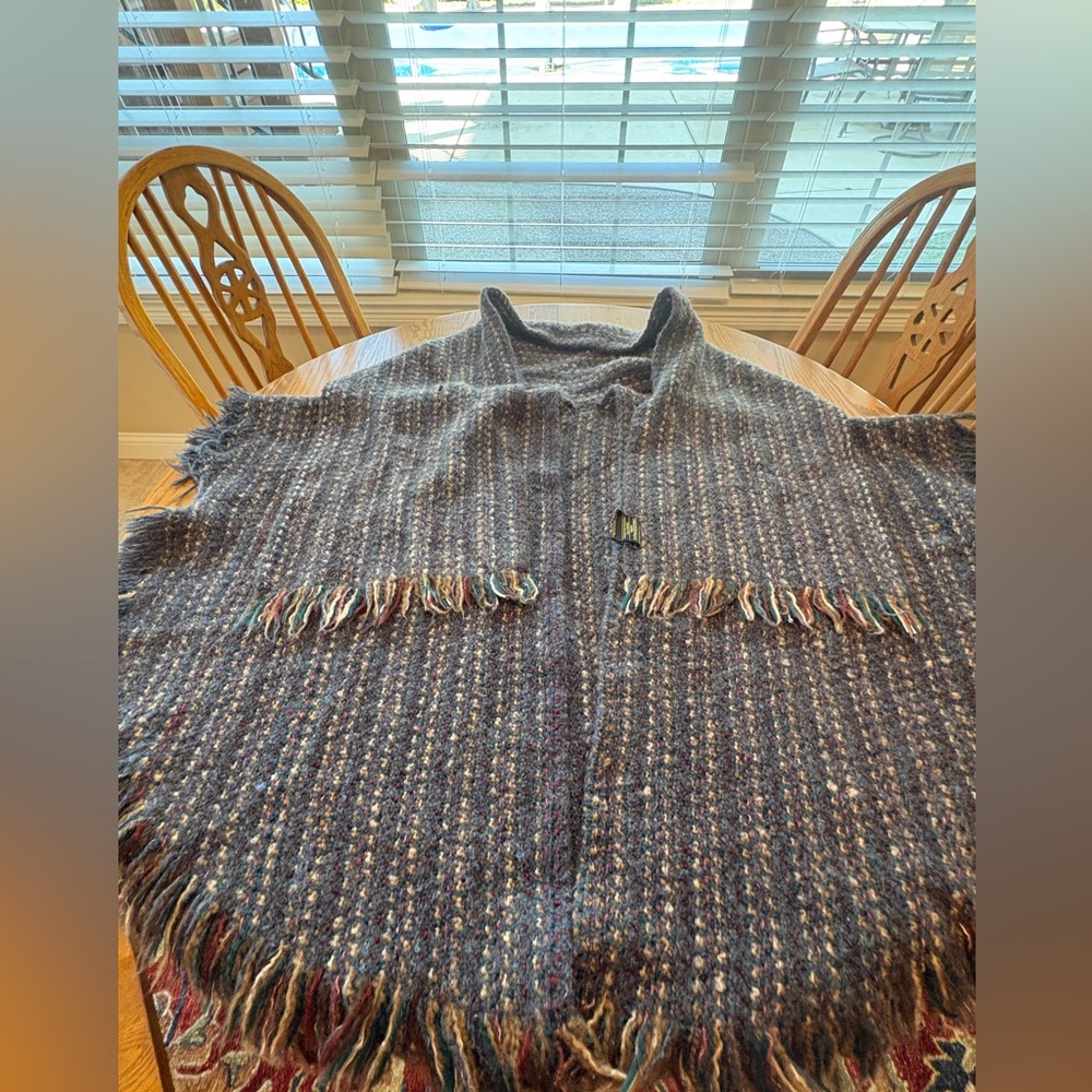 Tapestries Ireland Ltd Artisan Woven Wool Cape Poncho Cocoon Coat Helena Ruuth - Picture 11 of 13